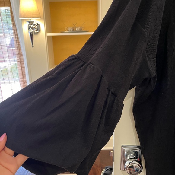 Eloquii Ruffle Long Sleeve Black Blouse size 22/24 - Picture 3 of 8